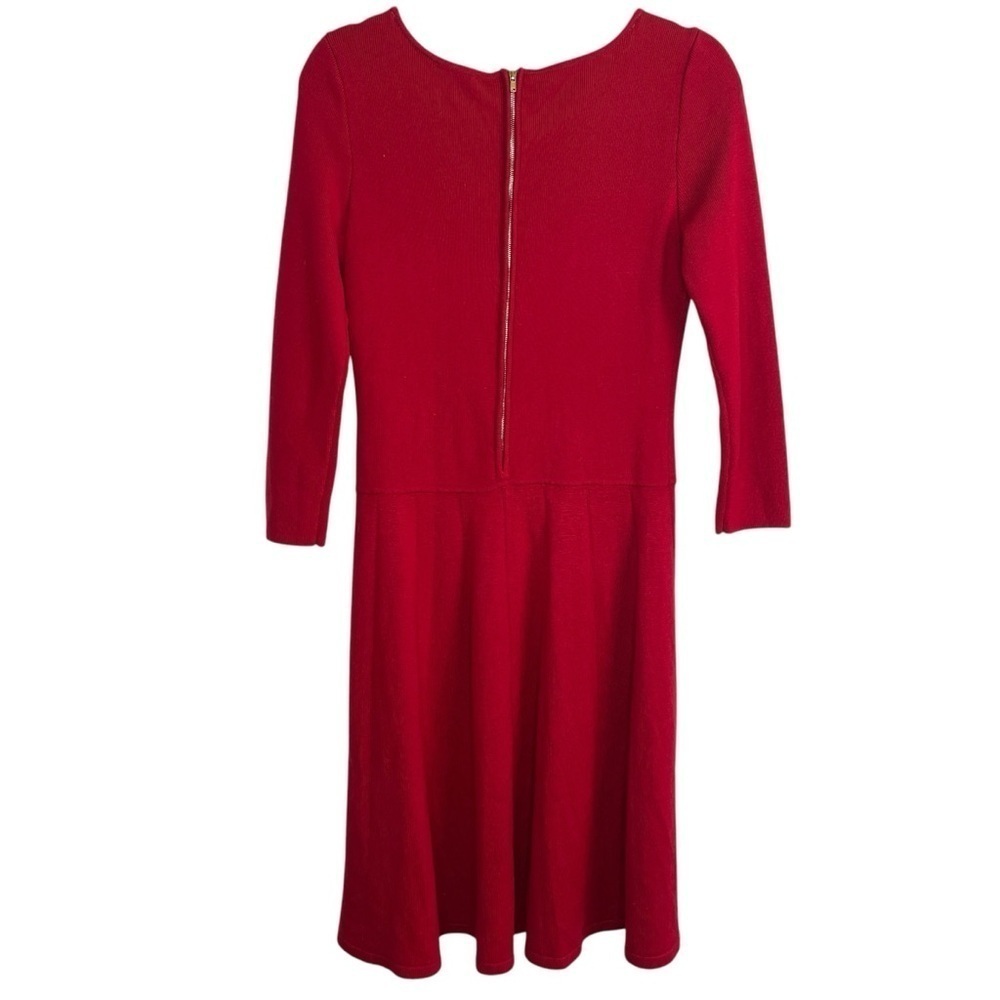 Talbots Red Knit Sweater Dress 3/4 Sleeves Size M Christmas - Picture 5 of 9